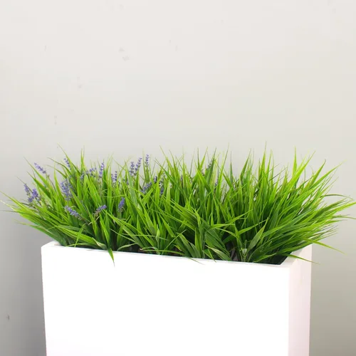 Miniatura 6 de alyptus Flores artificiales para exteriores, 24 paquetes de plantas de hierba de mono falsas para exteriores, flores moradas de plástico