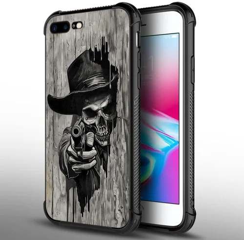 Miniatura 19 de Carcasa para iPhone 8 Plus, 9H de cristal templado para iPhone 7 Plus, para hombres y niños, diseño de patrón fresco a prueba de golpes, Grano