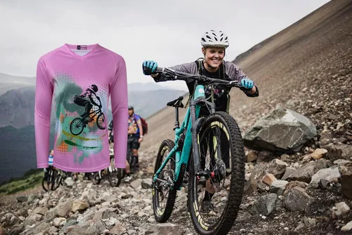Miniatura 2 de Camiseta de manga larga MTB para mujer, camiseta de motocross de montaña, motocross, ciclismo, BMX, motocicleta, pesca, carreras