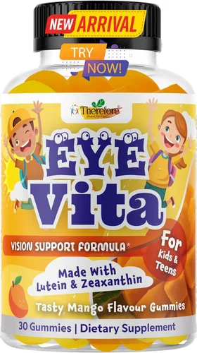 Vitaminas para los ojos para niños, gomitas de salud ocular para niños y adolescentes, gomitas de luteína de 12 mg con zeaxantina, 30 gomitas