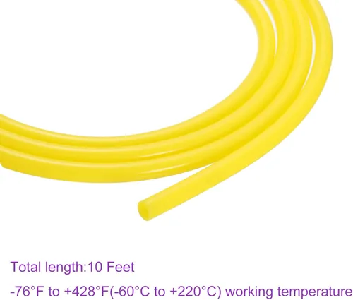 Miniatura 4 de DMiotech 0.197 in ID 0.276 in OD 10 pies tubo de silicona amarillo industrial tubo de silicona para bomba de aire de agua