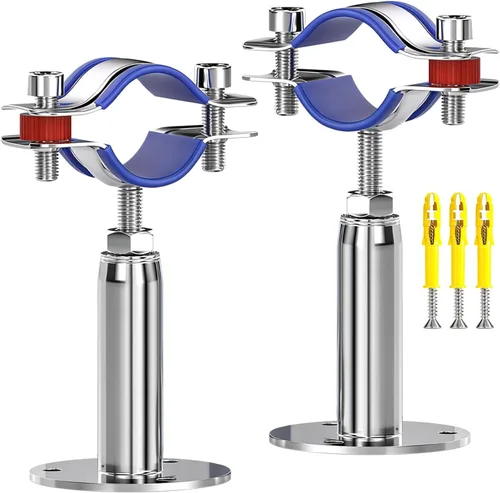 2 ganchos de abrazadera de tubo de acero inoxidable 304, soporte de tubo ajustable de 3.937-5.906 in con tornillos, para tubo de 1.496-1.575 in de