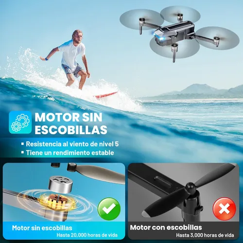 Miniatura 3 de Drones GPS con cámara para adultos 4K, FPV Drone de menos de 8.78 oz con motor sin escobillas, retorno automático GPS, sígueme, vuelo de punto