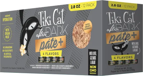 Miniatura 17 de Tiki Cat After Dark Pate+ huevo de pollo y codorniz, latas de 5.5 onzas (paquete de 8)