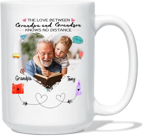Miniatura 13 de Taza de café blanca con texto en inglés «Choose States Names», 11 tazas de 15 onzas con texto en inglés «The Love Between Father And Daughter Knows