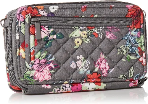 Miniatura 2 de Vera Bradley - Bolsa cruzada de algodón todo en uno con protección de interferencia de radiofrecuencia