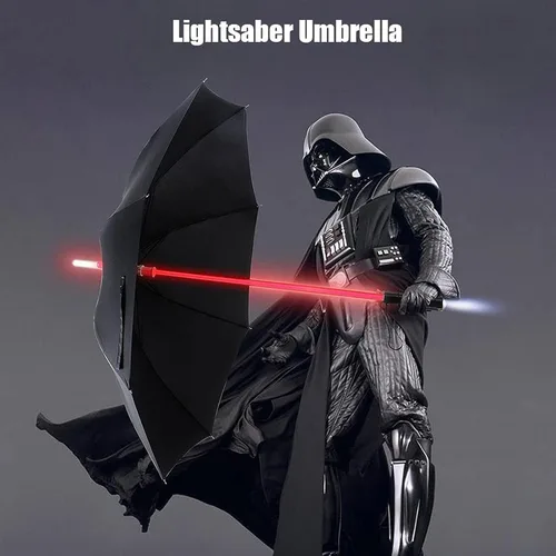 Miniatura 6 de Paraguas con diseño de espada láser Bestkee luz LED de 7 colores empuñadura integrada en la parte inferior