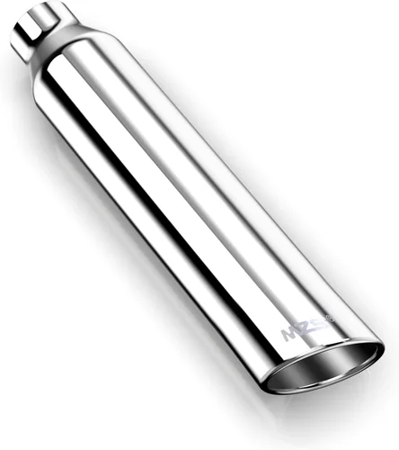 Miniatura 9 de MZS Punta de escape, tubo de escape universal de acero inoxidable de 2.5" de entrada, 4" de salida, 9" de longitud, borde tangente - Titanio quemado