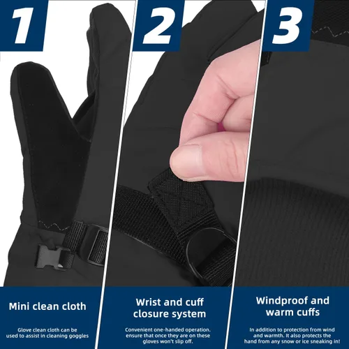 Miniatura 31 de AMYIPO - Guantes de invierno para niños y niñas, ideales para esquí, nieve, snowboard