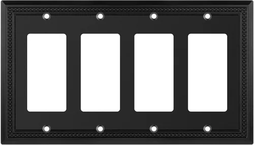 Miniatura 50 de Henne Bery Sunken Pearls - Placa de interruptor/placa de pared y cubierta de salida (decorador individual, 2 unidades, negro mate)