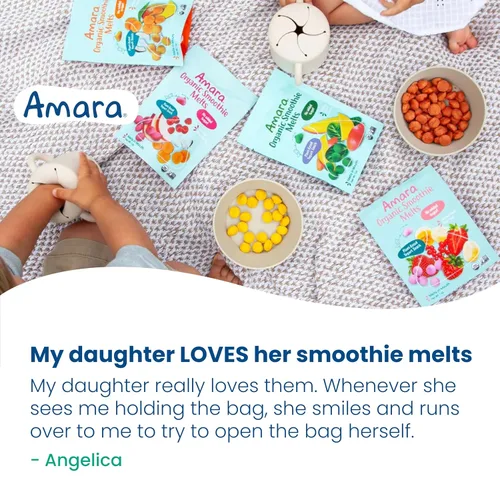 Miniatura 7 de Amara Smoothie Melts - Beets n' Berries - Snacks orgánicos para bebés con frutas y verduras - Yogur derretido a base de plantas - Snack saludable
