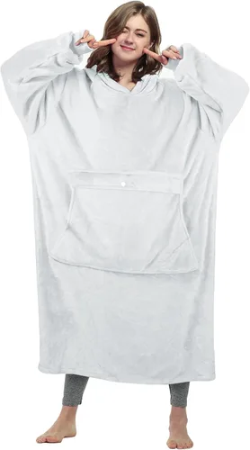 Miniatura 11 de Catalonia - Sudadera gigante tipo manta con capucha, sudadera con forro polar y bolsillo frontal grande, para adultos, hombres, mujeres