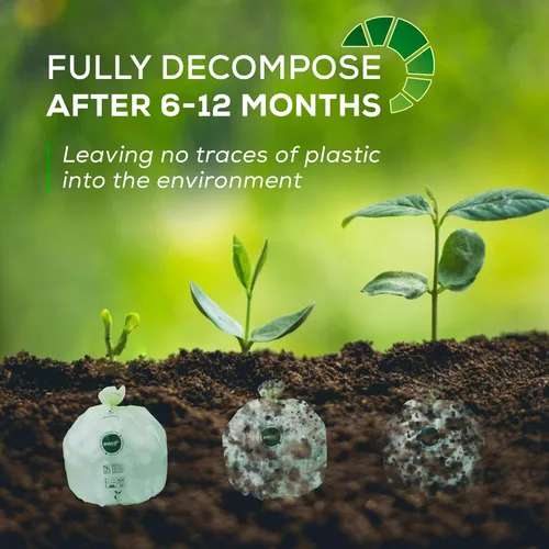 Miniatura 6 de (Incluye 10 bolsas adicionales) ANECO - Bolsas de basura 100% compostables de 2.6 galones, bolsas de compost pequeñas de cocina extra gruesas