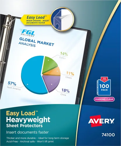 Miniatura 10 de Avery Diamond Clear 74400 - Protectores de hojas pesados, de fácil carga, 200 protectores de documentos