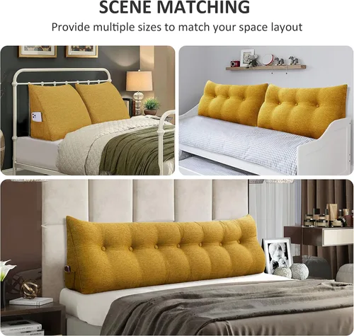 Miniatura 3 de Almohada de cuña para cabecero, almohada de lectura para sentarse en la cama, respaldo grande para adultos, almohada de refuerzo triangular