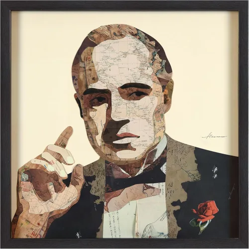Miniatura 11 de Empire Art Direct Alex Zeng - Papel gráfico enmarcado con collage dimensional de bulldog francés bajo vidrio, listo para colgar, 17 x 17 pulgadas