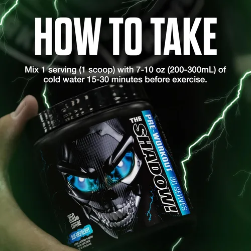 Miniatura 8 de JNX SPORTS The Shadow! Preentrenamiento de alta estimulación 350mg de cafeína Sandía 30 porciones Energía eléctrica, enfoque mental y fuerza