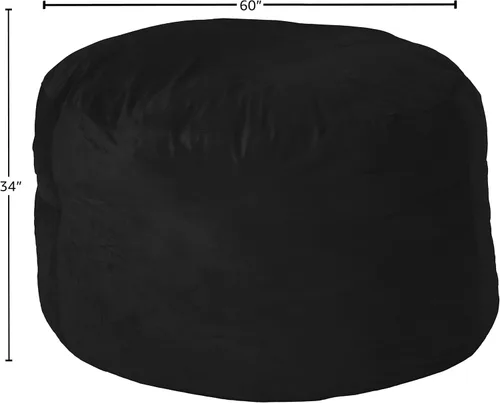 Miniatura 3 de Sofa Sack - Sillón puff de 5 pies, color negro, solo funda