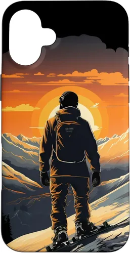 Miniatura 23 de Snowboarding Snowboard Snowboarder Mountain Sunset Case for iPhone 17