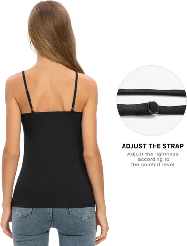 Miniatura 3 de Rosyline V Neck Camisoles for Women Adjustable Lace Cami Undershirt Spaghetti Strap Lace Tank Tops