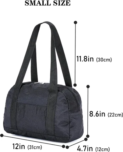 Miniatura 5 de Mini bolsa de gimnasio para mujeres y niñas, bolsa de gimnasio pequeña de 12 pulgadas, bolsa de lona ligera para viajes y deportes