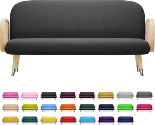 Miniatura 26 de MoNiBloom Funda para futón de tamaño Queen, elástica, sin brazos, funda para sofá sin brazos, protector de muebles, duradera y lavable, con Cereza