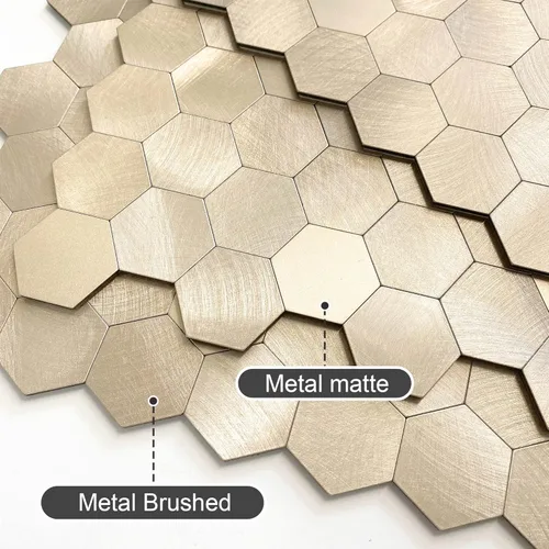 Miniatura 2 de BeNice Adhesivo de metal para azulejos de pared de cocina, adhesivo 3D, 10 unidades, color dorado champán Oro champán