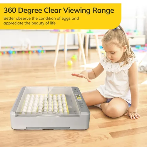 Miniatura 8 de Incubadora de huevos 36-60 con giro automático de huevos y control de humedad, incubadora de huevos de pollo con pantalla digital, incubadoras