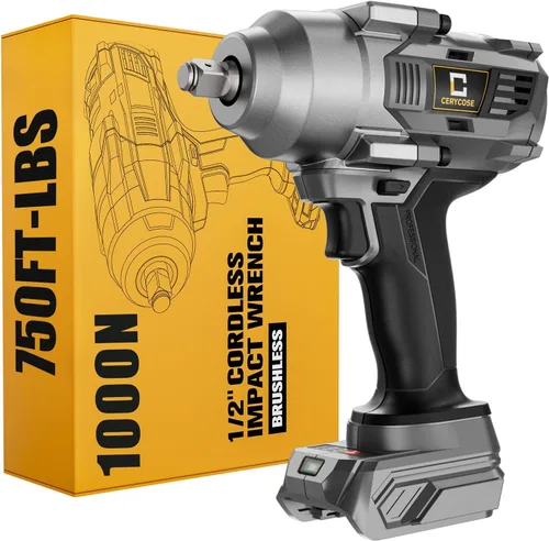 Miniatura 15 de Llave de impacto inalámbrica de 1/2 pulgada compatible con batería Dewalt: Llave de impacto de alto torque de 1700 pies-libras, herramienta