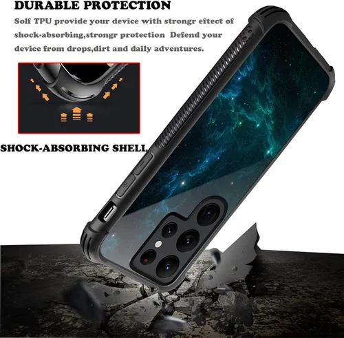 Miniatura 6 de CARLOCA Funda compatible con Samsung Galaxy S22 Ultra, increíble diseño de patrón de luz espacial nebulosa para niñas y niños, a prueba de golpes