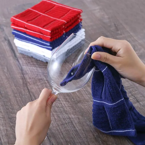 Miniatura 3 de Glynniss Paños de cocina para lavar platos, trapos de algodón para limpieza en seco, paquete de 8 paños de cocina (gris, 12 x 12 pulgadas)