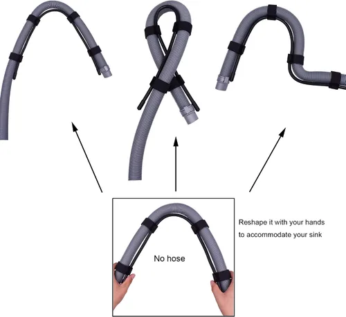 Miniatura 3 de YYST – Manguera de descarga flexible para lavadora con clip y soporte para manguera (1)