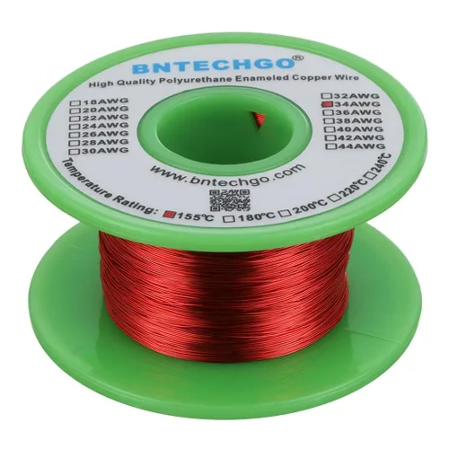 Miniatura 48 de BNTECHGO - Alambre magnético de 26 AWG, cable de cobre esmaltado para bobinado, 4 onzas, 0.0157 pulgadas de diámetro, 1 bobina de color rojo, Rojo 4