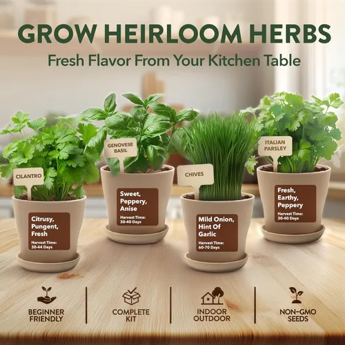 Miniatura 3 de Kit de plantador de jardín de hierbas HOME GROWN para interior – Regalo navideño único para adultos, hombres y mujeres - Cultiva 4 semillas