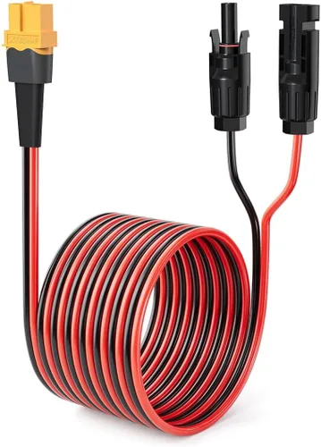 Miniatura 10 de ELFCULB Cable solar XT60 de 10 AWG, 10 pies, 2, 10, 25, 35, 50, 75, 100 pies, cable de extensión XT60, conector de panel solar a conector XT60