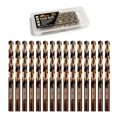 Miniatura 13 de (20PCS) Broca de cobalto de 1/8", brocas de metal HSS M35 para acero, acero inoxidable, hierro fundido, plástico duro y madera