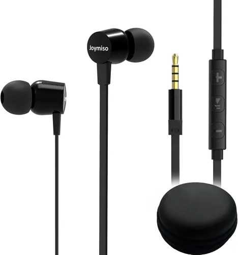 Joymiso - Auriculares sin enredos para niños y mujeres, orejas pequeñas con funda, cómodos auriculares ligeros para la oreja, auriculares de cable