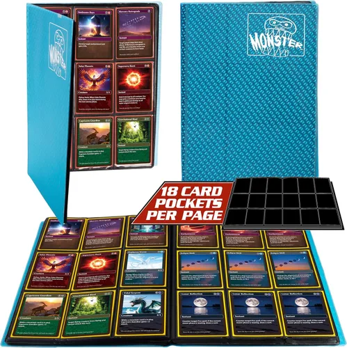 Miniatura 7 de Monster - Paquete de 25 protectores de página para tarjetas coleccionables con capacidad para 450 cartas coleccionables y 9 hojas de bolsillo