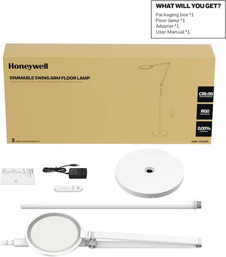 Miniatura 7 de Honeywell lámpara LED de pie - F01WT Sunturalux™ Luz de pie regulable para cuidar los ojos con control remoto, brillante luz natural diurna 5 Blanco