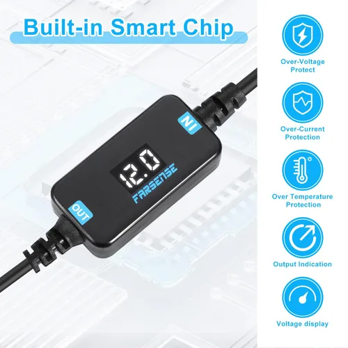 Miniatura 7 de FARSENSE Adaptador USB A a enchufe de cigarrillos de 12V - Cable convertidor de enchufe de encendedor de cigarrillos de coche de 5V DC USB C a 12V