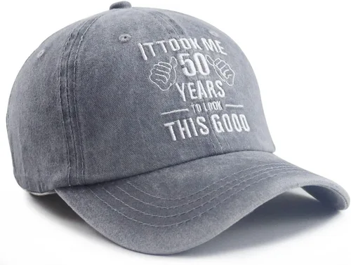 Miniatura 14 de It Took Me 50 Years to Look This Good Hat para mujeres y hombres, divertida gorra de béisbol ajustable bordada 50 cumpleaños