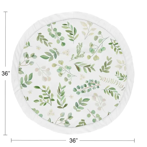 Miniatura 3 de Sweet Jojo Designs Tapete de juego para bebé con diseño de hojas florales para bebé, color verde y blanco, bohemio, acuarela, bosque, tropical