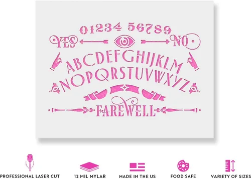 Miniatura 2 de Ouija - Plantilla de plantilla para paredes y manualidades, plantillas reutilizables para pintar en tamaños pequeños y grandes