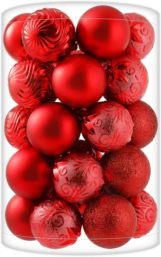Miniatura 45 de 34 piezas Adornos de bola de Navidad azul bebé irrompibles de plástico para árbol de Navidad, decoraciones para fiesta de Navidad, oficina en casa