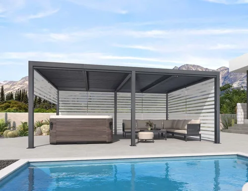 Miniatura 19 de PURPLE LEAF 94AS - Pérgola pequeña de aluminio compacto de 10 x 12 pies con techo rígido con listones ajustables para patio, cubierta de terraza