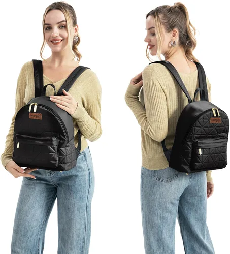 Miniatura 2 de Montana West Mochila Wrangler para mujer, mochila acolchada para uso casual, Negro (Black Backpack), Classic