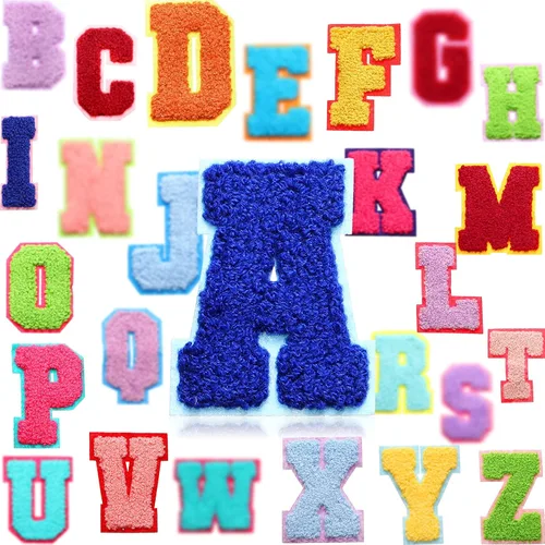 Miniatura 21 de Waydress 26 Piezas Parches de Letras de Felpilla para Planchar de 4.5 Pulgadas Parches de Letras del Alfabeto A-Z de Felpilla para Coser