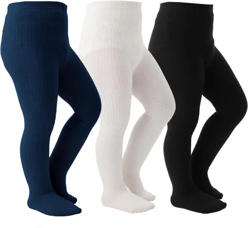 Medias de punto trenzado para bebés y niñas pequeñas, medias cálidas de invierno para niñas pequeñas, paquete de 2 a 10 años
