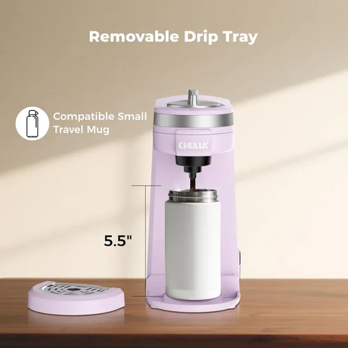 Miniatura 8 de Cafetera Mini CHULUX para Cápsula K, Cafetera de una sola porción para Americano de una Taza, Máquina de Café en Cápsulas Ligera, Lavanda