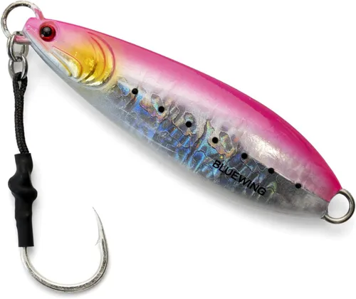 Miniatura 9 de BLUEWING Señuelos de pesca para agua salada de paso lento, plantillas verticales de 2.82 oz-35.27 oz cebo de hundimiento de peces con gancho